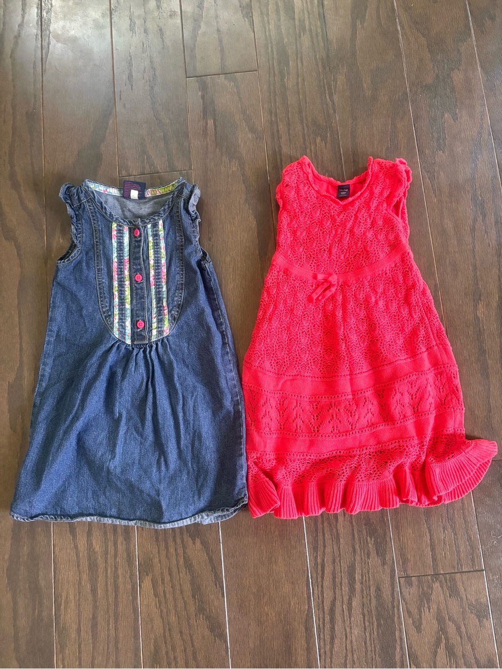 Girls 4T Dress Lot- 2 Pieces- Baby Gap Knit & Oshkosh Sleeveless Denim Jumper
